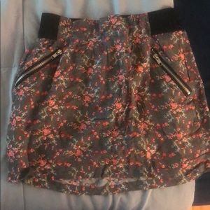 Floral Skirt High Waisted